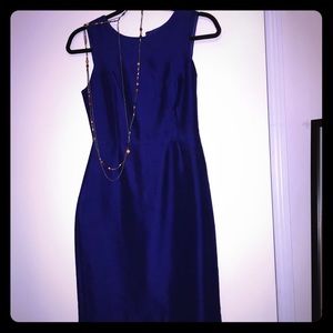 Midi  blue lined Linen Dress
